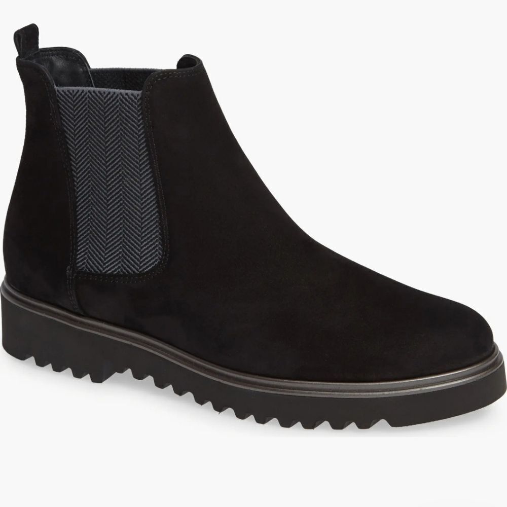 $420 PAUL GREEN Vienna Lugged Chelsea Bootie Black Women's Size 6.5